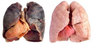 Raucher Lunge und gesund